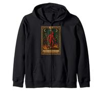 El Diablo Devil Tarocchi Gotico Occulto Retro Dark Academia Felpa con Cappuccio