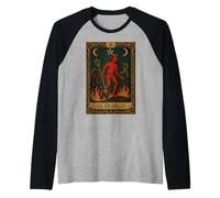El Diablo Devil Tarocchi Gotico Occulto Retro Dark Academia Maglia con Maniche Raglan