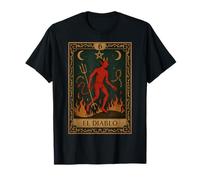 El Diablo Devil Tarocchi Gotico Occulto Retro Dark Academia Maglietta