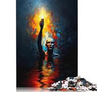 El guardián bajo la inundación: La mano que sostenía la llama. Rompecabezas de 500 piezas para adultos y adolescentes a partir de 12 años (52 x 38 cm).