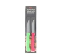 El Herder Set di coltelli da cucina - 2 pezzi da cucina 29 cm - Lame in acciaio Solingen affilate - Antiruggine e lavabile in lavastoviglie, manici in PP rosa e rosa - Leggero 51,5 g