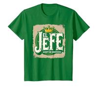 El Jefe da Uomo: Non accettare sostituti Crown Graphic Maglietta, Bambini, Verde Mela, 4 Anni