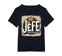 El Jefe da Uomo: Non accettare sostituti Crown Graphic Maglietta, Donna Plus-Size, Nero, 1X