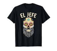 El Jefe Day of the Dead Beard Sugar Skull Maglietta