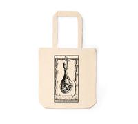 El Kraken Borsa in tessuto di cotone biologico spesso con messaggio divertente, design originale divertente, shopping a spalla 38 x 42 cm, soffietto, manici lunghi, tessuto resistente, 10 kg, Le Pendu