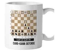 El Kraken Mug chess, openings; board; originale mugs; gift; regalo, both sides printed, premium ceramic 330 ml (Caro Kann)