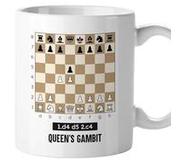 El Kraken Mug chess, openings; board; originale mugs; gift; regalo, both sides printed, premium ceramic 330 mL (Queen's gambit)