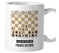 El Kraken Mug chess, openings; board; originale mugs; gift; regalo, both sides printed, premium ceramic 330 mL (French)