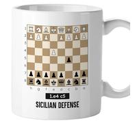 El Kraken Mug chess, openings; board; originale mugs; gift; regalo, both sides printed, premium ceramic 330 ml (Sicilian)