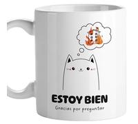 El Kraken Tazza gatto, tazze di gatti originali, con frasi divertenti, divertente, amico invisibile, regalo, ceramica 330 ml (sto bene)