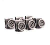 El mono con pajarita Bottoni per bretelle. Confezione da 6 bottoni a clip per pantaloni e bretelle abbottonabili.(Argento)