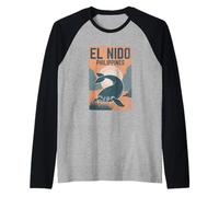 El Nido Filippine Tramonto Maglia con Maniche Raglan