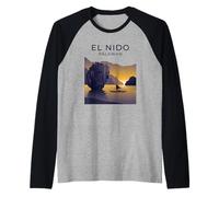 El Nido Palawan Filippine Tramonto Maglia con Maniche Raglan