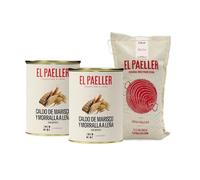 EL PAELLER - Brodo di Pesce + Riso Albufera D.O.P. Valencia | Kit per Paella, Fideuà, Risotti e Stufati | 2 Lattine (2L) + Sacchetto da 500g