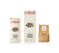 EL PAELLER - Paella Kit - Preparato per Arroz Negro | Cotto Artigianalmente a Legna | Ingredienti 100% Naturali | Per 2-3 Persone | Facile da Preparare in soli 18 Minuti | Senza Glutine