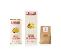 EL PAELLER - Paella Kit | Preparato per Paella Valenciana | Cotto Artigianalmente a Legna | Ingredienti 100% Naturali | Per 2-3 Persone | Facile da Preparare in soli 18 Minuti | Senza Glutine