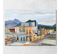 El Palacio, El Palacio Edward Hopper, eho64 Quadro Stampato su Tela Fine Art, Intelaiato Pronto da Appendere, assemblato a Mano, 40x30 cm
