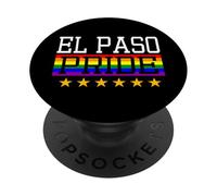 El Paso Pride Texas Gay Lesbiche Queer LGBT Bandiera Arcobaleno PopSockets PopGrip Adesivo