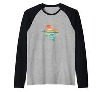 El Paso Texas Outdoors Vintage Nature Illustration Maglia con Maniche Raglan