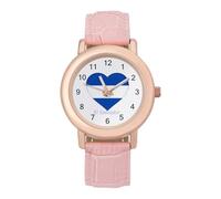 El Sal-vador - Orologio da polso da donna con bandiera a forma di cuore, cinturino morbido, regalo per compleanni, San Valentino, Stile:, regular, MHXYZHW