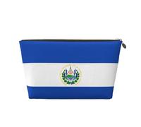 El Salvador - Beauty case da viaggio in pelle, riutilizzabile, organizer per cosmetici e accessori per il trucco, custodia con cerniera per la conservazione quotidiana, oro, taglia unica