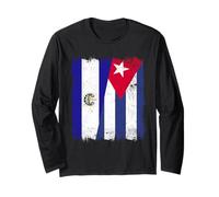 El Salvador Cuba Half Flag Salvador Cuban Heritage Maglia a Manica
