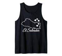 El Salvador Mappa Contorno Cuori Canotta