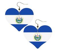 El Salvador Stampe Eleganti orecchini a forma di cuore leggeri accessori da donna perfetti per feste e San Valentino.