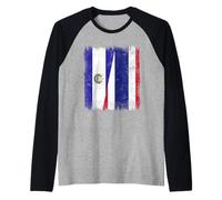 El Salvador Thailandia Mezza Bandiera Salvadoriana Thai Roots Maglia con Maniche Raglan
