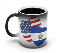 El Salvadorian Bandiera Americana Cuori Cambia Colore Tazza In Ceramica Sensibile Al Calore Tazza Da Caffè Con Manico Regali Divertenti 325 ml