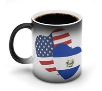 El Salvadorian Bandiera Americana Cuori Cambia Colore Tazza In Ceramica Sensibile Al Calore Tazza Da Caffè Con Manico Regali Divertenti 325 ml