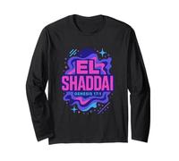 El Shaddai Genesi 17:1 Layered Text Christian Maglia a Manica