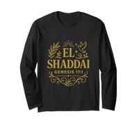 El Shaddai Genesi 17:1 Layered Text Christian Maglia a Manica