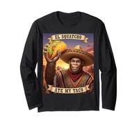 El Squatcho Ate My Taco, Divertente Disegno a Forma di Bigfoot Maglia a Manica