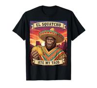El Squatcho Ate My Taco Messicano Sasquatch Grafica Divertente Maglietta