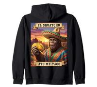 El Squatcho ha Mangiato Il Mio Taco Divertente Design criptidico Messicano Felpa con Cappuccio
