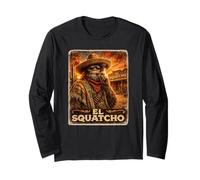 El Squatcho The Outlaw Retro Bigfoot Western Maglia a Manica