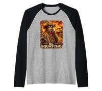 El Squatcho The Outlaw Retro Bigfoot Western Maglia con Maniche Raglan