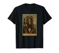 El Trono Tarocchi Dark Gothic Skeleton Queen Maglietta