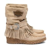 EL VAQUERO Stivale indianino con zeppa Lena Silverstone in suede color beige corda - LENA SILVERSTONE CORDA 40