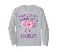 Ela Personalized Cute Flower Girls Ela Name Maglia a Manica