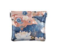 Elaborato Indaco Ortensie Fiore Moda Donna Piccola Pelle Cambiamento Borsa Decorativa Trucco Borsa Cambiamento Borsa per le Donne monedero para Hombre