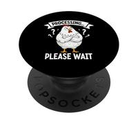 Elaborazione divertente del pollo si prega di attendere amante del pollo confuso PopSockets PopGrip Adesivo