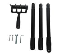 Elaborazione, lunghezza regolabile in acciaio inossidabile manico ergonomico manico da giardino rastrello coltivazione strumento allentante per piantare le verdure aiuole (3 sezioni)