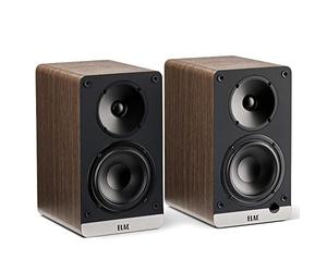 ELAC Altoparlante compatto Debut ConneX DCB41, scatole per riproduzione audio via HDMI, USB, Phono & Bluetooth, suono eccellente e design di alta qualità, 1 set di altoparlanti attivi, noce