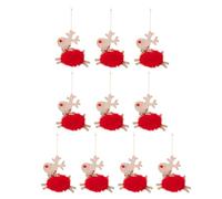 Eladcncmc Set di 10 nani in peluche fatti a mano per decorazioni natalizie in legno robusto per festival casa display accessorio