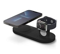 elago 2 in 1 Stand di Ricarica Compatibile con Mag Safe, Compatibile con iPhone 16/15/14/13/12, Tutte le Serie Apple Watch, Compatibile con AirPods 4/3 e Pro 2/1 [Caricatore Non Incluso] (Nero)