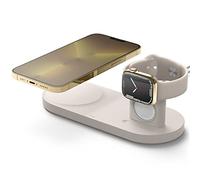 elago 2 in 1 Stand di Ricarica Compatibile con Mag Safe, Compatibile con iPhone 16/15/14/13/12, Tutte le Serie Apple Watch, Compatibile con AirPods 4/3 e Pro 2/1 [Caricatore Non Incluso] (Pietra)