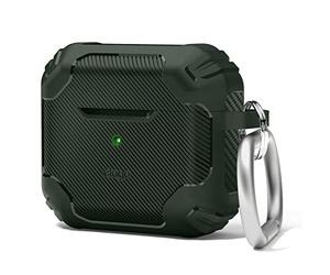 elago Armatura Solida Cover Compatibile con AirPods 3 Custodia, Design Antiurto, Materiale TPU Resistente, Supporta la Ricarica Wireless, Protezione Completa del Telefono (Verde Scuro)