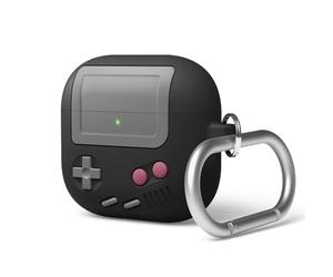 elago AW5 Compatibile con Cover per AirPods 4 (2024) - Custodia Compatibile con Apple AirPods 4, Design Classico di Console di Gioco Portatile Retrò, Moschettone Incluso (Nero)